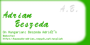 adrian beszeda business card